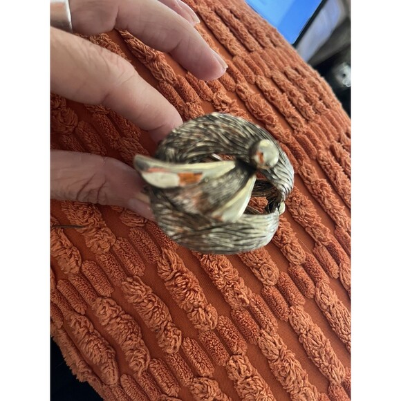 Vintage SELINI signed Etched Gold tone Clamper Hinged Adjustable Bracelet 1960’s - Picture 11 of 12